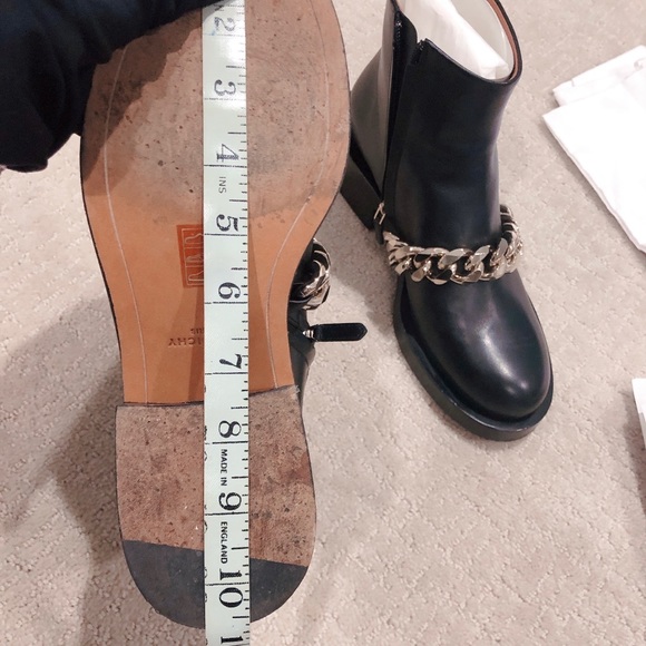 Givenchy Black Leather Chained Link Ankle Boot 38 - Picture 13 of 14